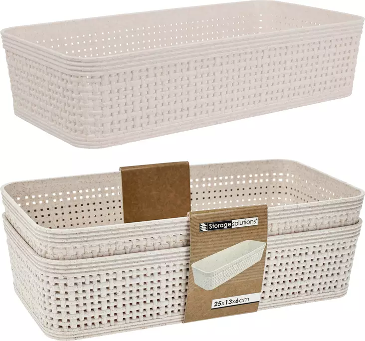 Säilytyskori Beige 25x14x6 cm - Laatikot ja korit - 8721037325257 - 1