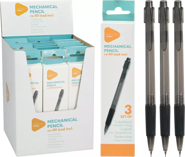 Lyijytäytekynät 3 kpl/pkt - Toimistotarvikkeet - 8721037569897 - 1
