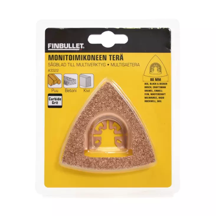 Finbullet Kovametalliraspi 80mm kolmio - Muut leikkaustyökalut - 6438152033227 - 1