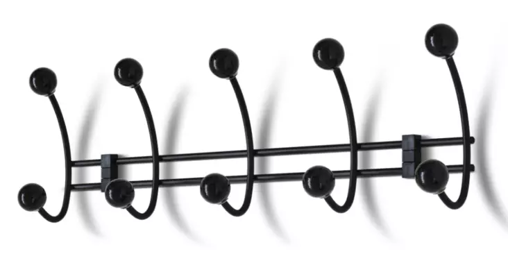 Habo vaatenaulakko Berry 5-koukkua musta 435 mm - Seinäkoukut, naulakot - 7317900302237 - 1