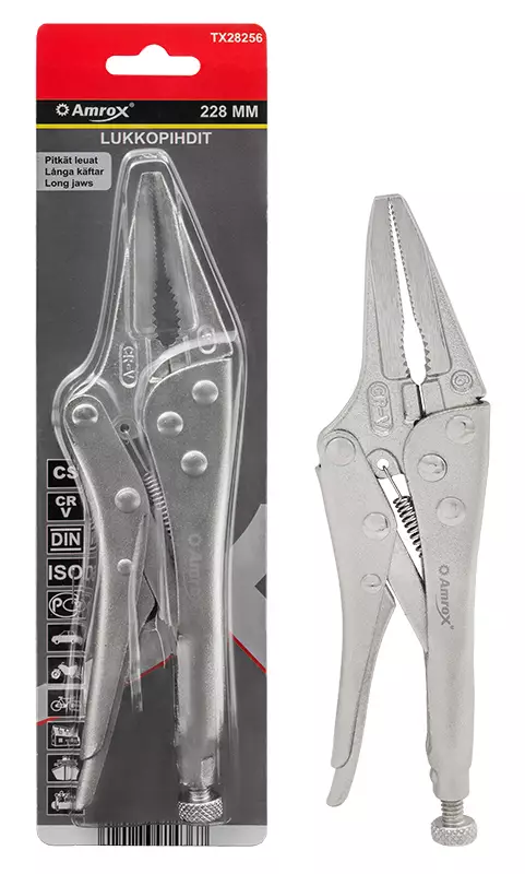 Lukkopihdit 228mm pitkä leuka - Pihdit ja leikkurit - 6420286914367 - 1