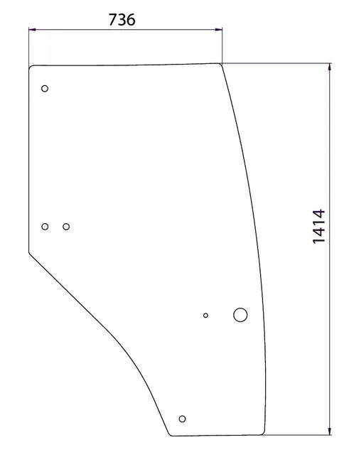 Ovilasi, oikea (Case IH 192004A6) - Ohjaamon lasit - 8716106798797 - 1