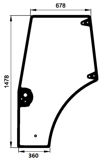 Ovilasi, vasen (CNH 87620234) - Ohjaamon lasit - 8716106780297 - 1