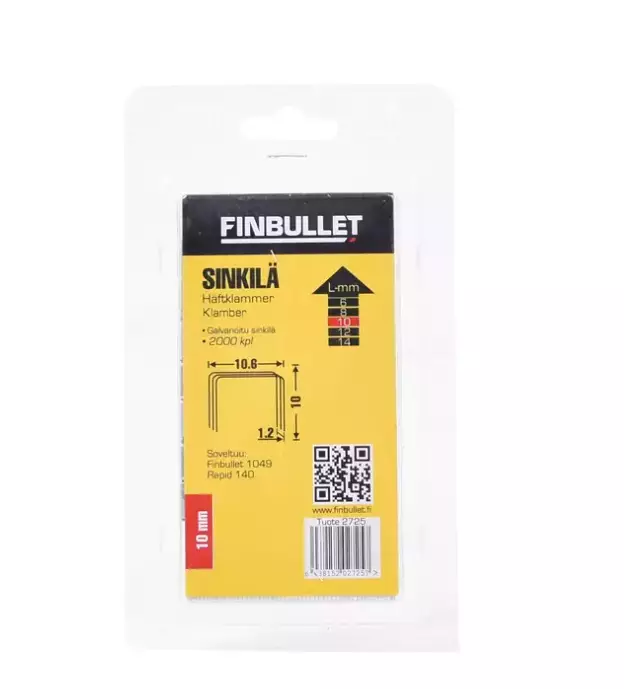 Sinkilä 140/10mm 2000kpl leveys 10,6mm - Nitojat ja niitit - 6438152027257 - 1