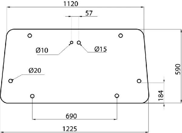 Takalasi, ylempi (MF 3476182M1) - Ohjaamon lasit - 3660980021487 - 1