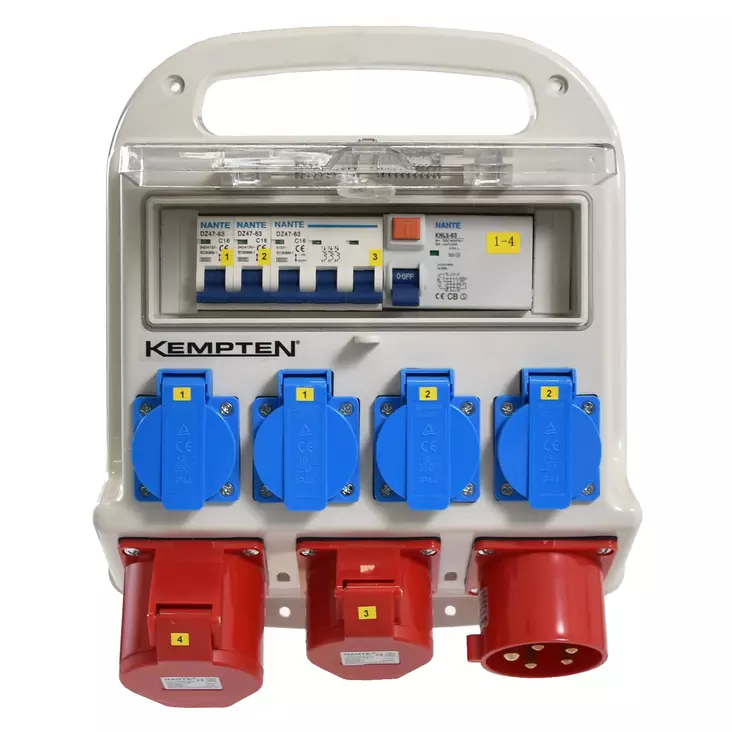 Työmaakeskus 32 A 1x16A 1x32A 4x230V - Rasiat ja pistokkeet - 6438152085707 - 1