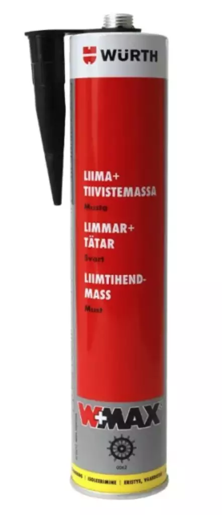 Wurth WMAX musta 310 ml liima- ja tiivistemassa - Silikoonit, asennusliimat - 4053479588827 - 1
