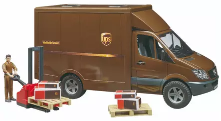 Bruder MB Sprinter UPS + pumppukärry - Bruder työkonelelut - 8719732951338 - 2