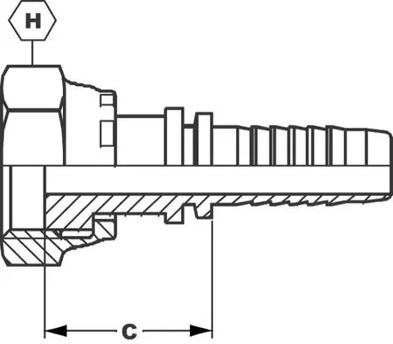 Puristettava liitin DN10 13/16" ORFS naaras/uros - Hydrauliikka - 8716106441068 - 2
