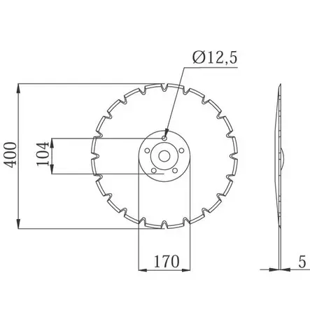 Vannaskiekko 410 mm Väderstad - Kylvökoneet - 8719493384888 - 2