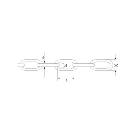 Ketju Ø8 mm x 49 mm muovi punainen/valkoinen - Kettingit ja vaijerit - KK150008 - 2