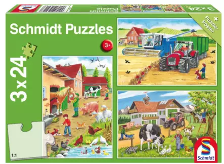 Palapeli Maatillalla 3 x 24 palaa - Pelit - 4001504562168 - 1