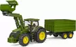 Bruder John Deere 7R 350 etukuormaajalla ja peräkärryllä - Bruder työkonelelut - 4001702031558 - 1