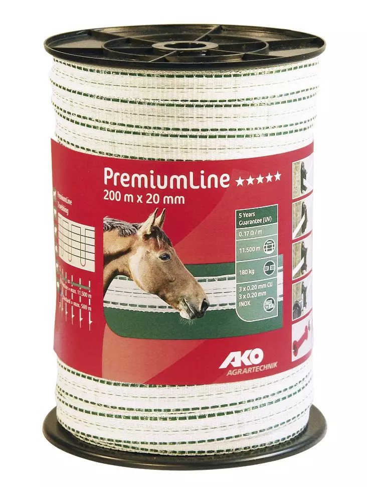 Aitanauha 20 mm/200 m valkoinen/vihreä - Aitanauhat ja -langat - 5700033243768 - 1