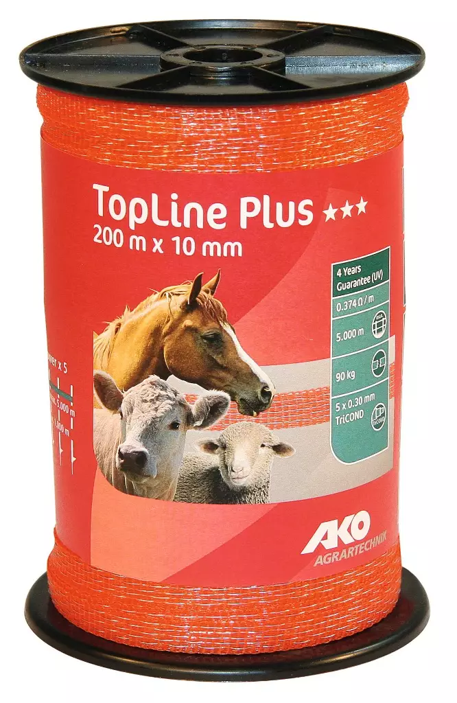 Aitanauha Top Line Plus 10 mm/200 m oranssi - Aitanauhat ja -langat - 4018653013298 - 1