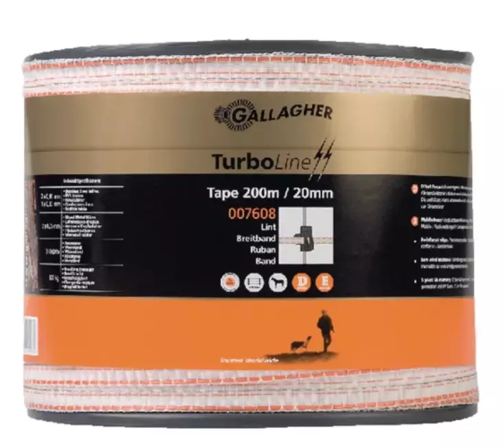 Aitanauha Gallagher TurboLine 20 mm 200 m - Aitanauhat ja -langat - 8713235007998 - 1