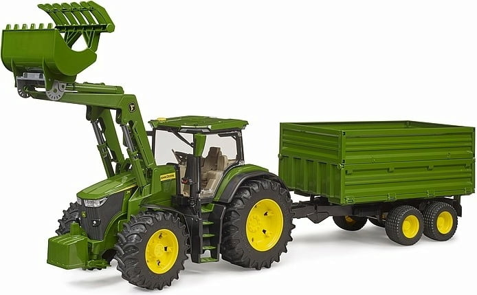 Bruder John Deere 7R 350 etukuormaajalla ja peräkärryllä - Bruder työkonelelut - 4001702031558 - 1
