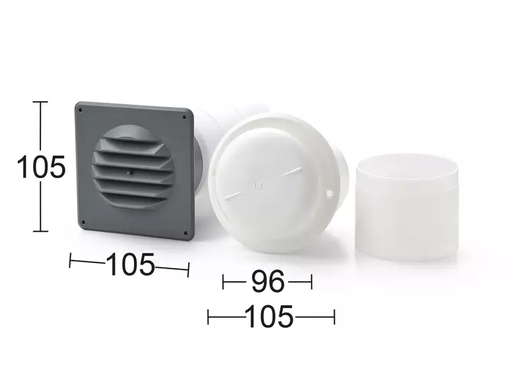 Habo teleskooppiventtiili 486 75 mm - Ilmanvaihtoventtiilit - 7043823000898 - 1