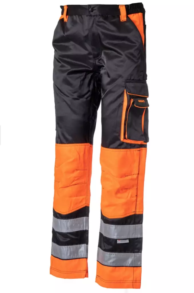 Huomioväriset vyötäröhousut oranssi/musta - Kesä työvaatteet - 6418326412508 - 1