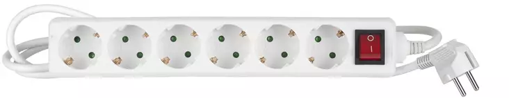 Jatkojohto + kytkin 3m 6-os. - Jatkojohdot - 6435200256478 - 1