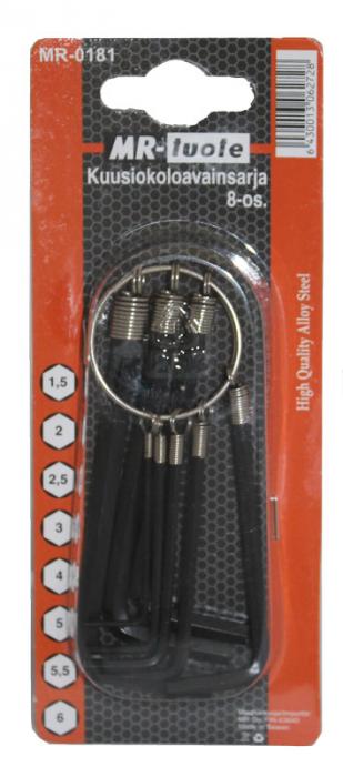 Kuusiokoloavainsarja 8-os. - Ruuvimeisselit ja -sarjat - 6430013062728 - 2
