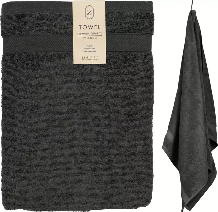 Kylpypyyhe 70x140 cm tummanharmaa - Kylpyhuonetarvikkeet - 8720573823708 - 1