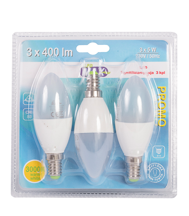 Led kynttilälamppu 5W 3 kpl/pkt - E14-kanta - 6430050628758 - 1