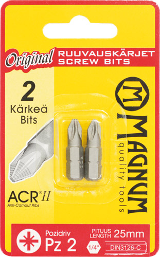 Magnum kärki ACR2 2 kpl PZ2 25 mm - Ruuvauskärjet ja -sarjat - 6418868173028 - 1