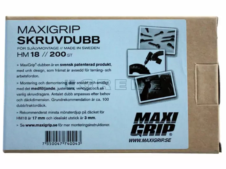 Maxi Grip kovametallinasta 18 mm 200 kpl - Muut traktoritarvikkeet - 7350047740258 - 1