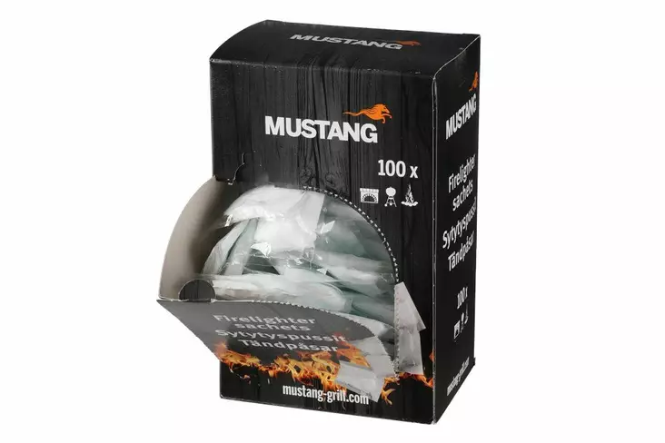 Mustang sytytyspussi hajuton 100 kpl - Tulisijatarvikkeet - 6410416266558 - 1