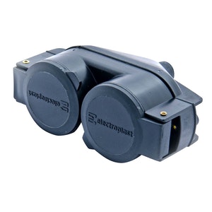 Opal jatkopistorasia 2-os. IP44 musta - Rasiat ja pistokkeet - 6416013124758 - 1