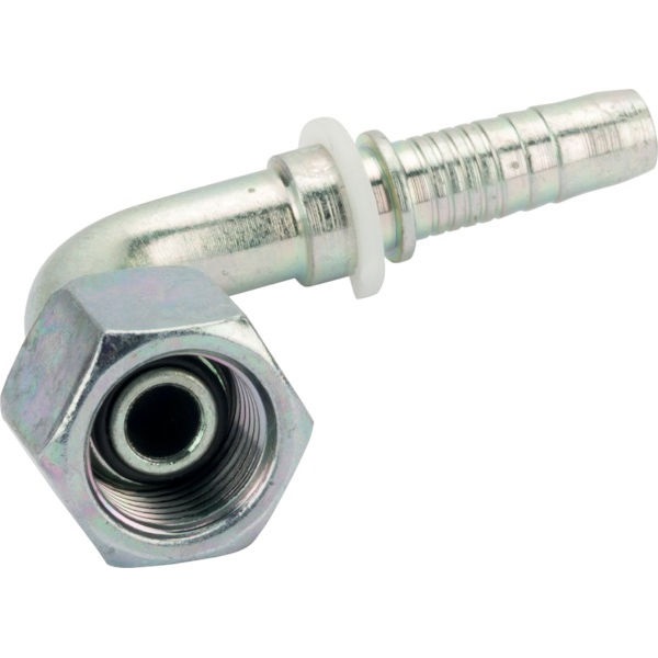 Puristettava liitin DN10 3/8" BSP naaras/uros 90° - Hydrauliikka - 8716106440948 - 1