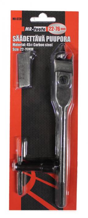 Säädettävä puupora 22-76 mm - Puuporanterät - 6430013067648 - 1