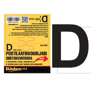 Tarrakirjain D 100 mm - Postilaatikot ja numerot - 6438152088838 - 1