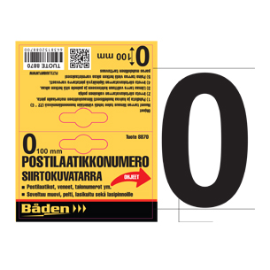 Tarranumero nolla 100 mm - Postilaatikot ja numerot - 6438152088708 - 1