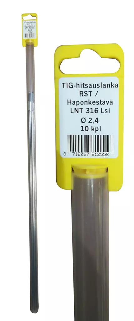 Tig-hitsauslanka rst/haponk. 2,4mm 10kpl - Hitsauspuikot - 8712067812558 - 1