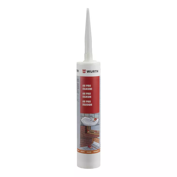 Wurth A8 Pro rakennussilikoni 310 ml - Silikoonit, asennusliimat - 4053479296388 - 2