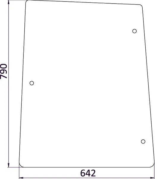 Sivulasi, vasen (CNH 82029321) - Ohjaamon lasit - 3660980024648 - 1