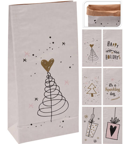 Paperipussi Rosy Winter 30 cm - Joulukoristeet - 8719202739008 - 1