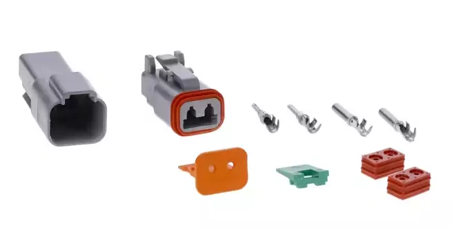 DT 2-pinninen liitinsarja urospistoke + naaraspistoke - Pistokkeet - 8719493223538 - 1