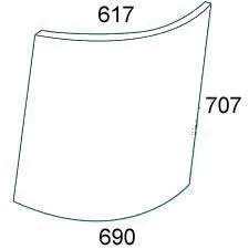 Tuulilasi, ylempi vasen (JD R50755) - Ohjaamon lasit - 8719774885318 - 1
