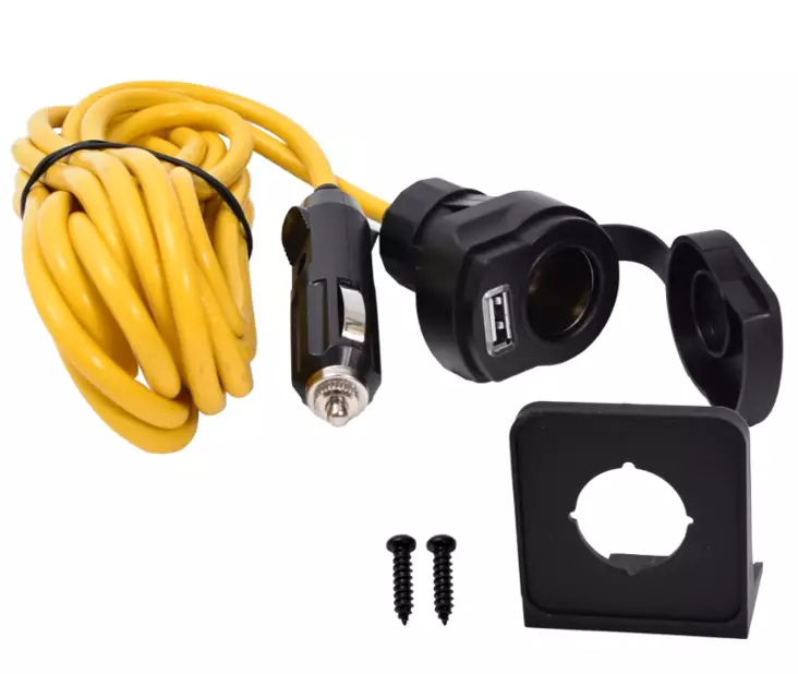 Jatkojohto 3m tupsyt.+ USB 2.4A 12VDC - Autosähkötarvikkeet - 6438152082768 - 1