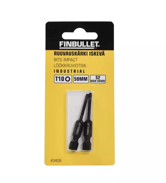 Konekärki iskevä T10*50mm 2kpl - Ruuvauskärjet ja -sarjat - 6438152034088 - 1