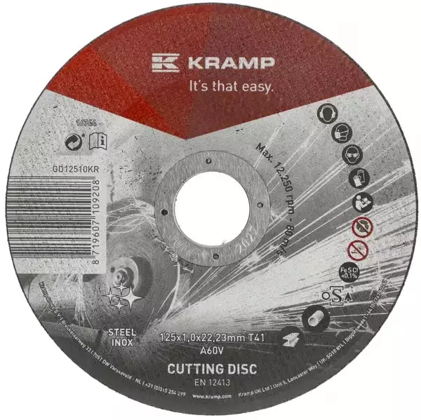 Kramp katkaisulaikka 125 x 1,0 mm - Katkaisulaikat - 8719607109208 - 1