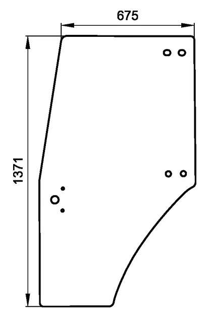 Ovilasi, vasen (DF 00097700050) - Ohjaamon lasit - 8719774890978 - 1