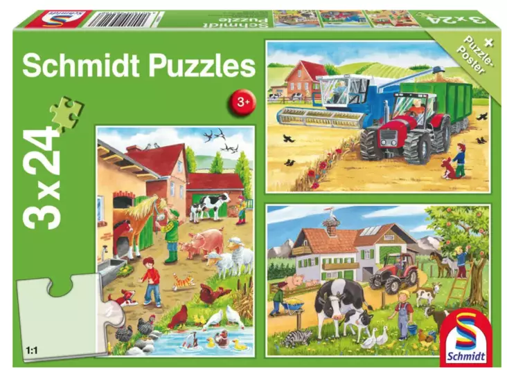 Palapeli Maatilalla 3 x 24 palaa - Pelit - 4001504562168 - 1