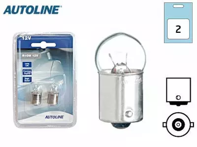 Polttimopari metallikanta 12V 10W - Autosähkötarvikkeet - 6438255911538 - 1