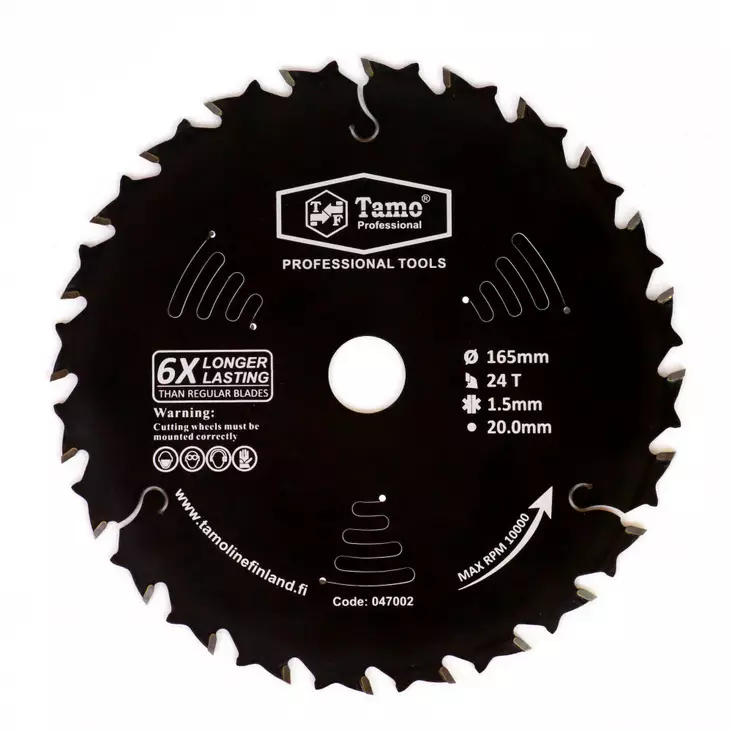 Tamo pyörösahanterä 165X24TX20mm - Sirkkelin- ja pyörösahanterät - 6420613777948 - 1