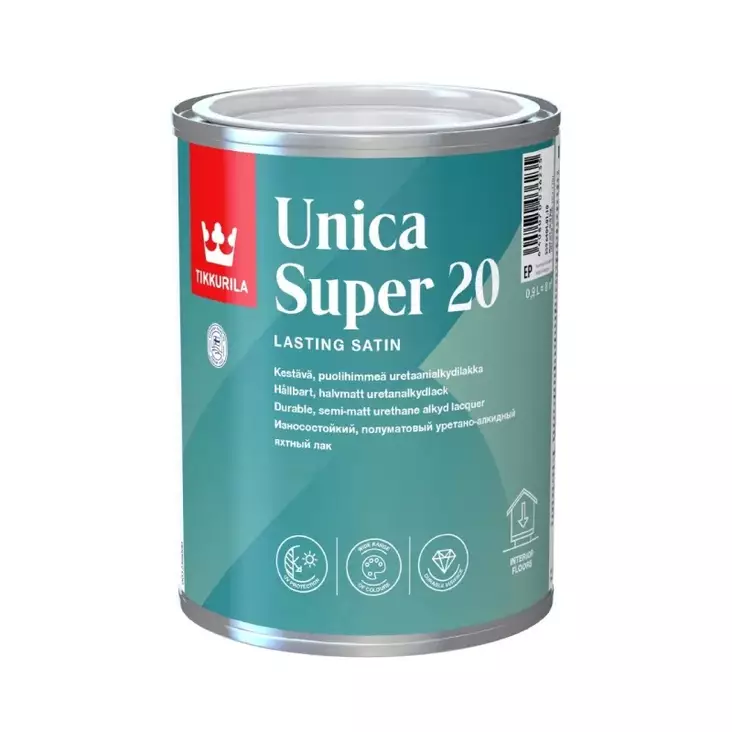 Tikkurila Unica Super 20 puolihimmeä uretaanialkydilakka, sävytettävissä - Lakat, hartsit - 6408070036358 - 1