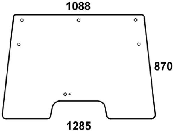 Tuulilasi, ylempi (Deutz-Fahr 04383606) - Ohjaamon lasit - 8719607183888 - 1